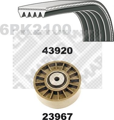 Mapco 23922 - Ķīļrievu siksnu komplekts autospares.lv