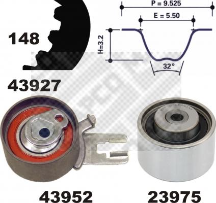 Mapco 23927 - Zobsiksnas komplekts www.autospares.lv