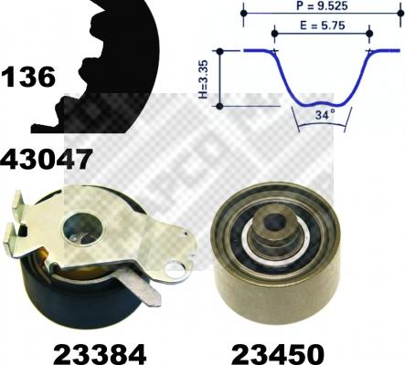 Mapco 23409 - Zobsiksnas komplekts autospares.lv