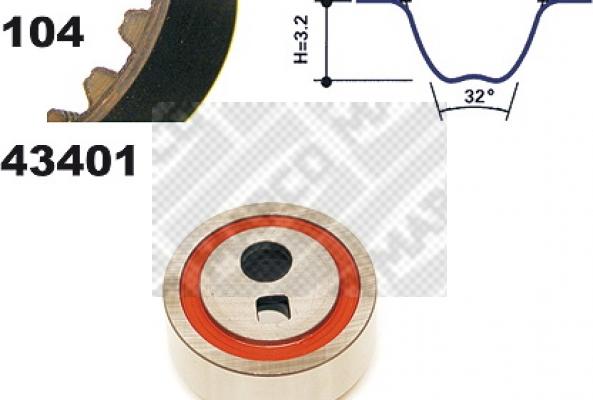 Mapco 23401 - Zobsiksnas komplekts autospares.lv