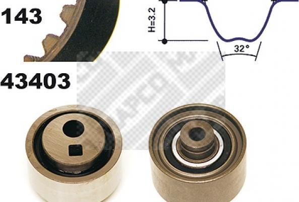 Mapco 23403 - Timing Belt Set www.autospares.lv