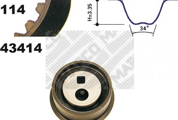 Mapco 23416 - Zobsiksnas komplekts autospares.lv