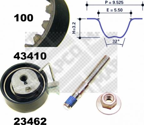 Mapco 23410 - Zobsiksnas komplekts www.autospares.lv