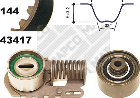 Mapco 23417 - Zobsiksnas komplekts autospares.lv