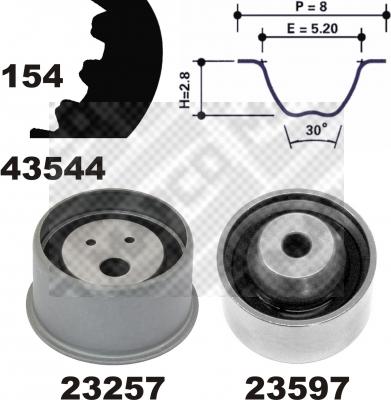 Mapco 23544 - Zobsiksnas komplekts autospares.lv