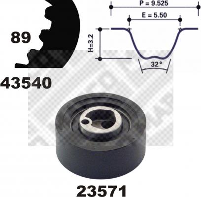 Mapco 23540 - Комплект зубчатого ремня ГРМ www.autospares.lv