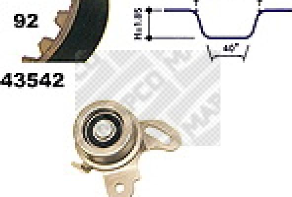 Mapco 23542 - Zobsiksnas komplekts www.autospares.lv