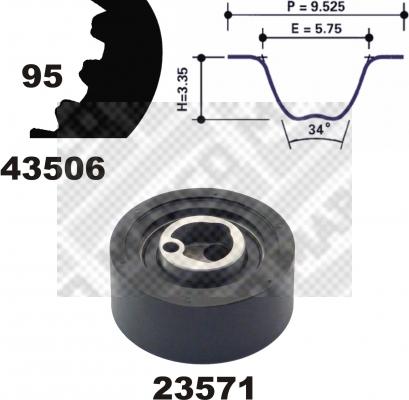 Mapco 23506 - Комплект зубчатого ремня ГРМ www.autospares.lv