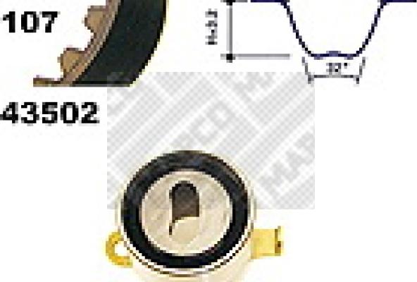 Mapco 23502 - Комплект зубчатого ремня ГРМ www.autospares.lv