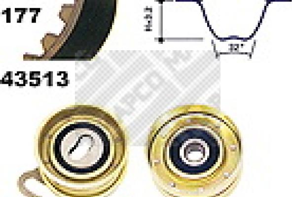 Mapco 23513 - Zobsiksnas komplekts autospares.lv