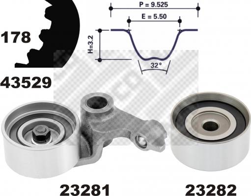 Mapco 23529 - Zobsiksnas komplekts autospares.lv