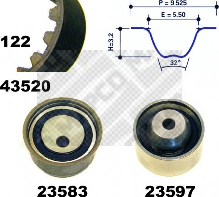 Mapco 23520 - Zobsiksnas komplekts autospares.lv