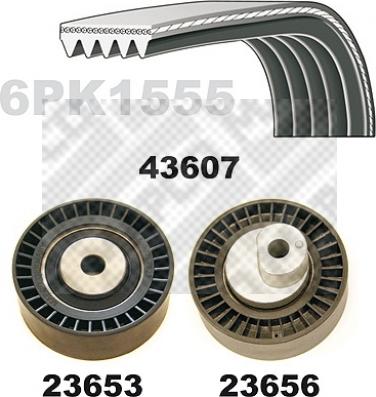 Mapco 23607 - Поликлиновый ременный комплект www.autospares.lv