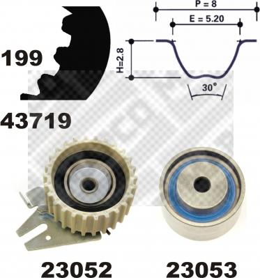 Mapco 23008 - Комплект зубчатого ремня ГРМ www.autospares.lv