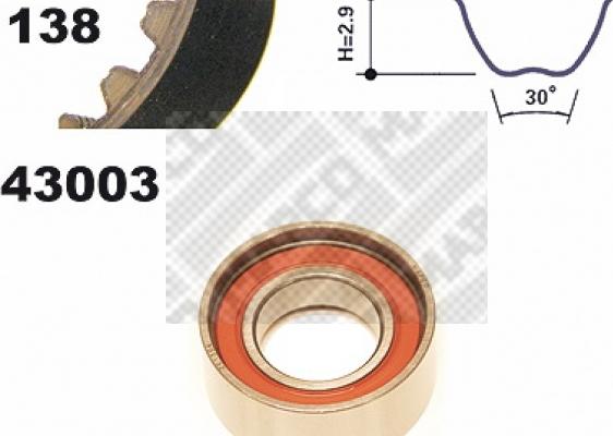 Mapco 23003 - Zobsiksnas komplekts autospares.lv