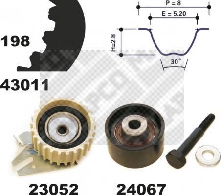 Mapco 23011 - Zobsiksnas komplekts autospares.lv