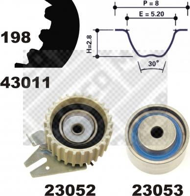 Mapco 23013 - Комплект зубчатого ремня ГРМ www.autospares.lv