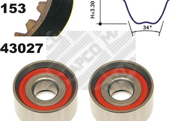 Mapco 23027 - Zobsiksnas komplekts autospares.lv