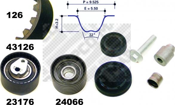 Mapco 23136 - Timing Belt Set www.autospares.lv