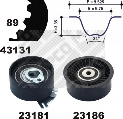 Mapco 23131 - Zobsiksnas komplekts www.autospares.lv