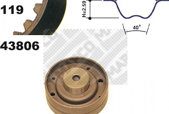 Mapco 23806 - Zobsiksnas komplekts www.autospares.lv