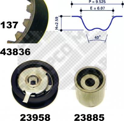 Mapco 23836 - Zobsiksnas komplekts www.autospares.lv