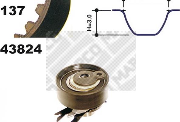 Mapco 23824 - Zobsiksnas komplekts autospares.lv