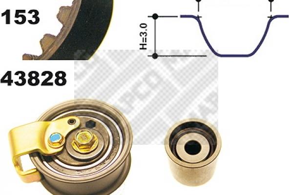 Mapco 23828 - Timing Belt Set www.autospares.lv