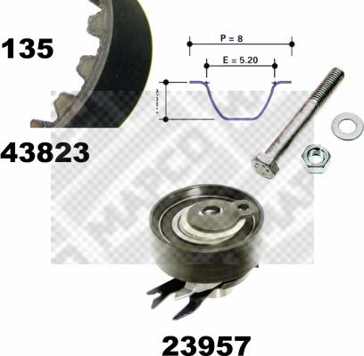 Mapco 23823 - Zobsiksnas komplekts autospares.lv