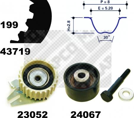 Mapco 23719 - Timing Belt Set www.autospares.lv