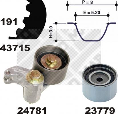 Mapco 23715 - Zobsiksnas komplekts autospares.lv