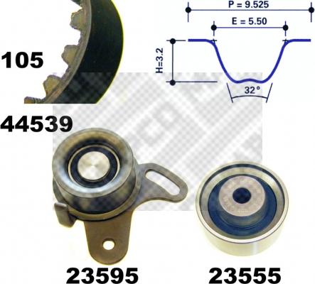 Mapco 73539 - Zobsiksnas komplekts www.autospares.lv