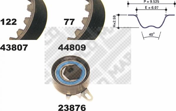 Mapco 73809 - Timing Belt Set www.autospares.lv