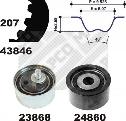 Mapco 73816 - Zobsiksnas komplekts www.autospares.lv