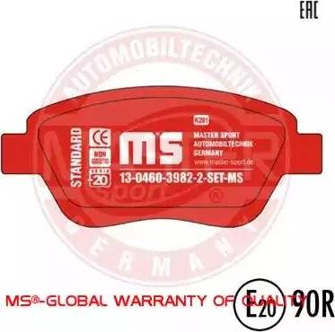 MASTER-SPORT GERMANY 13046039822-SET-MS - Brake Pad Set, disc brake www.autospares.lv