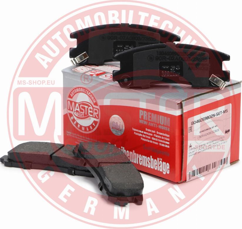 MASTER-SPORT GERMANY 13046059802N-SET-MS - Brake Pad Set, disc brake www.autospares.lv