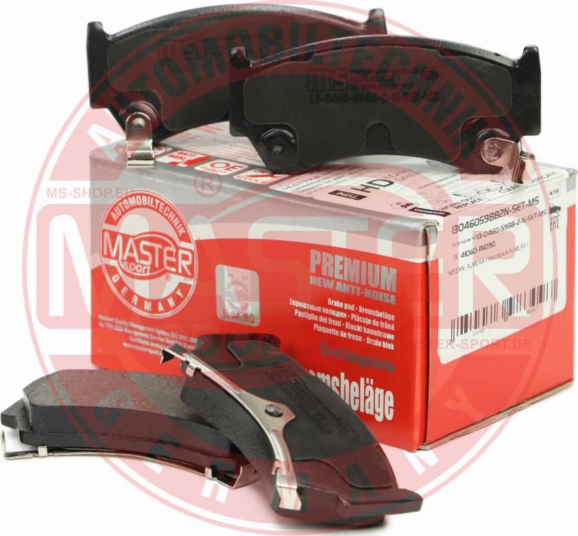 MASTER-SPORT GERMANY 13046059882N-SET-MS - Тормозные колодки, дисковые, комплект www.autospares.lv