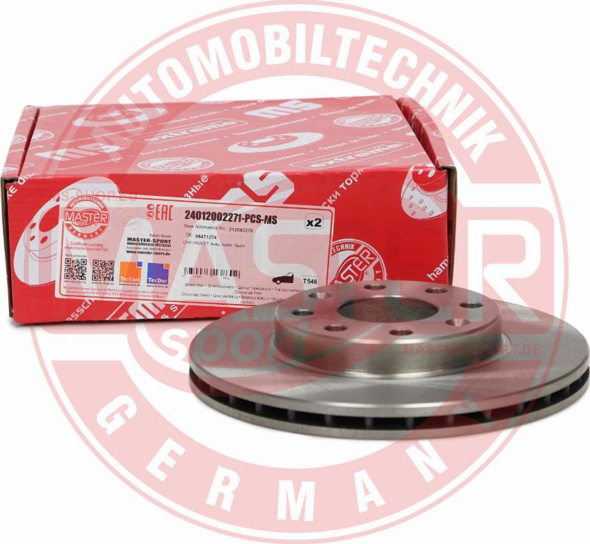 MASTER-SPORT GERMANY 24012002271-PCS-MS - Bremžu diski autospares.lv