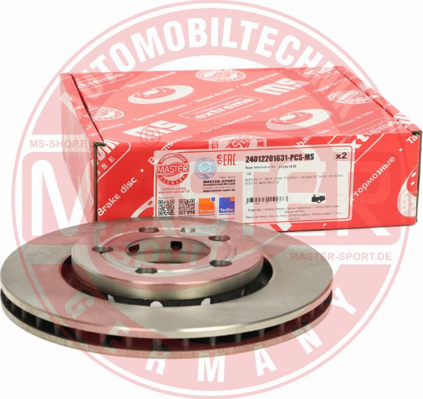 MASTER-SPORT GERMANY 24012201631-PCS-MS - Тормозной диск www.autospares.lv