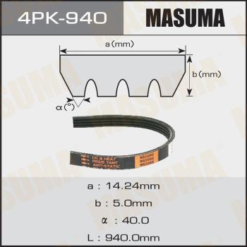 MASUMA 4PK940 - Поликлиновой ремень www.autospares.lv