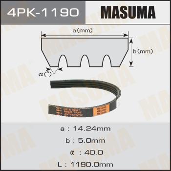 MASUMA 4PK1190 - Поликлиновой ремень www.autospares.lv