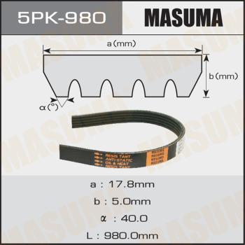 MASUMA 5PK980 - Ķīļrievu siksna autospares.lv