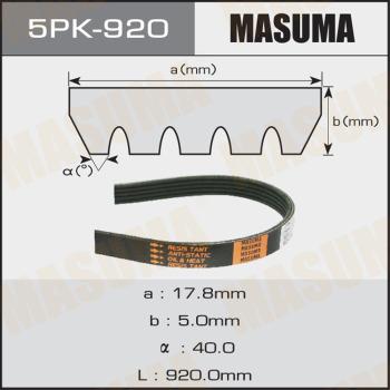 MASUMA 5PK920 - Ķīļrievu siksna www.autospares.lv