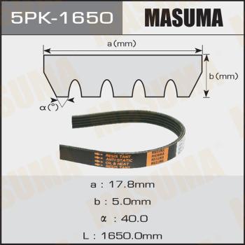 MASUMA 5PK-1650 - Ķīļrievu siksna www.autospares.lv