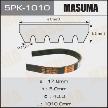 MASUMA 5PK1010 - Поликлиновой ремень www.autospares.lv