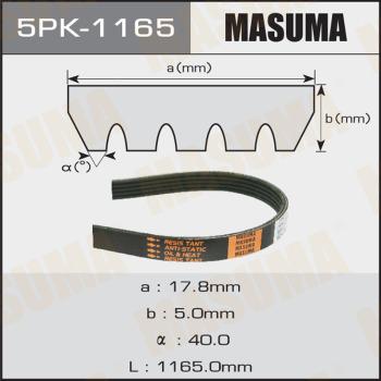 MASUMA 5PK-1165 - Поликлиновой ремень www.autospares.lv