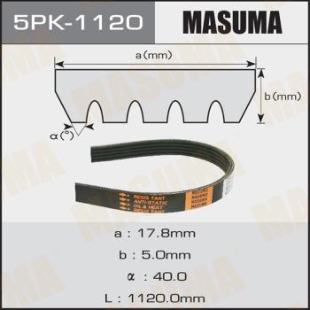 MASUMA 5PK1120 - Поликлиновой ремень www.autospares.lv