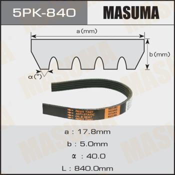 MASUMA 5PK-840 - Ķīļrievu siksna www.autospares.lv