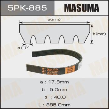 MASUMA 5PK885 - V-Ribbed Belt www.autospares.lv