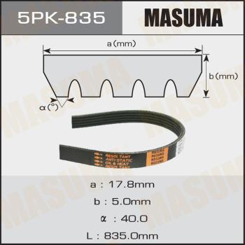 MASUMA 5PK-835 - Ķīļrievu siksna www.autospares.lv